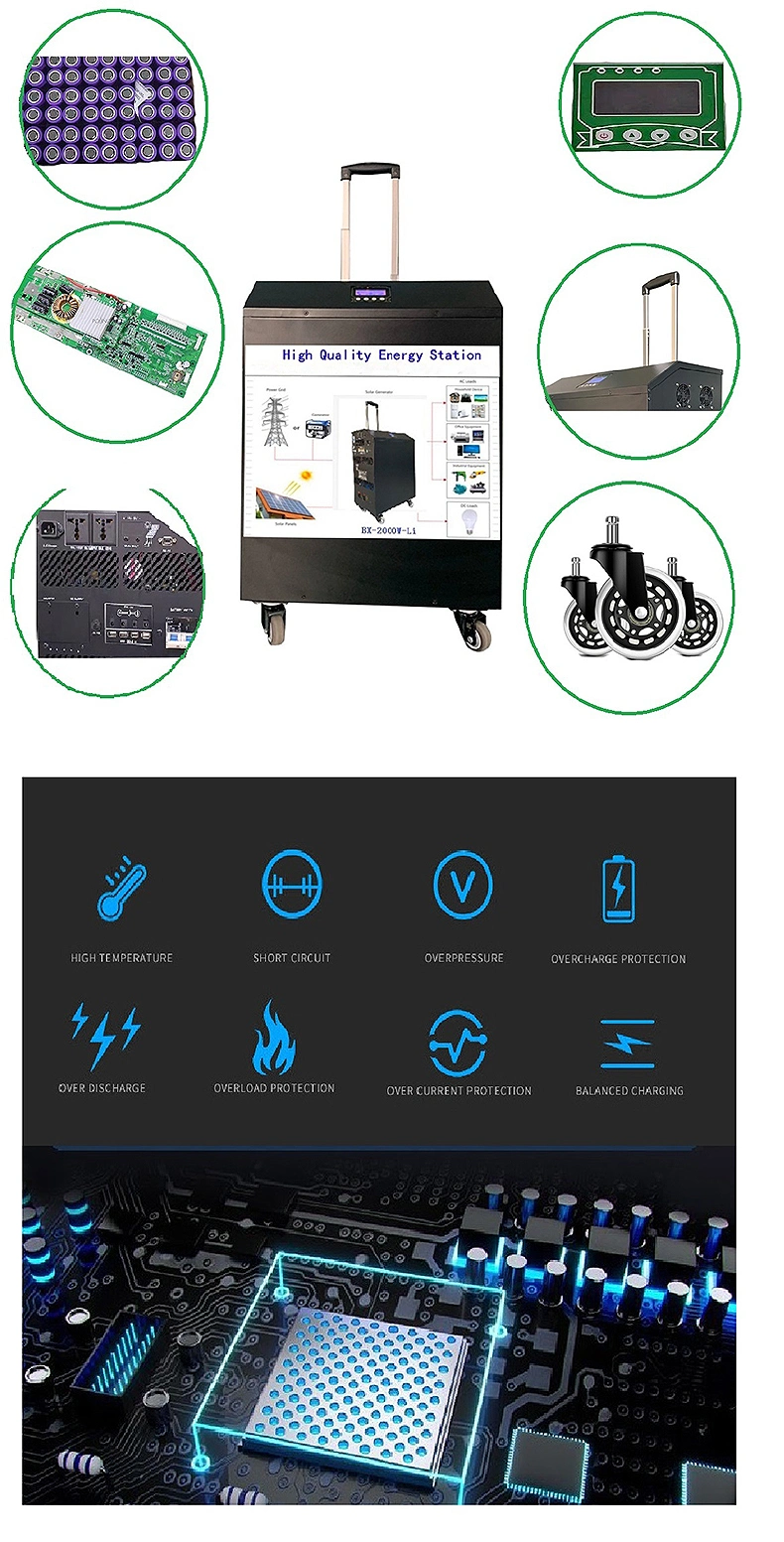 Hight Capacity Energy Storage Power Portable Battery Outdoor 5000W 10000W Power Station with UPS USB DC